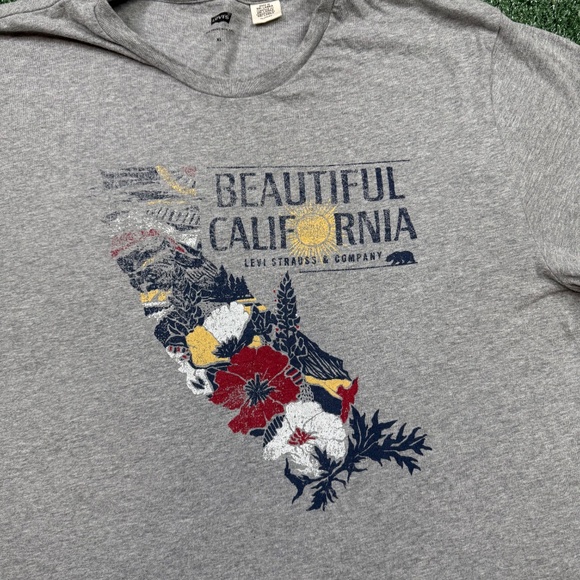 Levi's Graphic T Shirt Men's Size XL Gray Short Sleeve Crew Neck California Tee - Picture 3 of 7